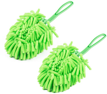 Benson Plumeau/duster - 2x - microvezel - 29 cm - machine wasbaar - kunststof steel - ophang lus