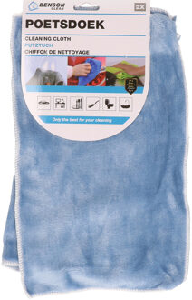 Benson Poetsdoek - 2x stuks - microvezel - extra zacht - 2 formaten - schoonmaken - dweil