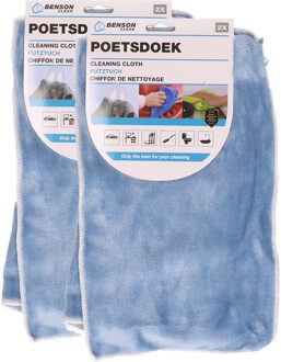 Benson Poetsdoek - 4x stuks - microvezel - extra zacht - 2 formaten - schoonmaken - dweil