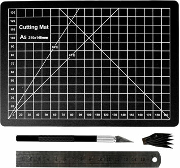 Benson Precisie hobbymes met snijmat - 8 delig - metaal / kunststof -Â scalpel