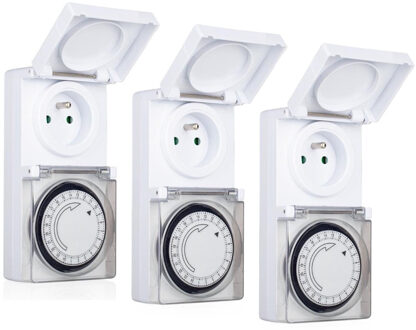 Benson Programmeerbare Tijdklok - 3x - 24-uurs - IP44 - tijdschakelaar stekkerdoos - voor binnen/buiten