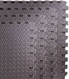 Benson Puzzelmat - 8x stuks - foam - grijs - vloertegels - 60 cm