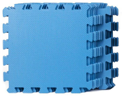 Benson Puzzelmat - 9x stuks delen - foam - blauw - vloertegels - 30 cm - speelmat