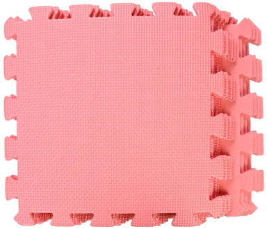 Benson Puzzelmat - roze - 9x stuks delen - foam - vloertegels - 30 cm - speelmat