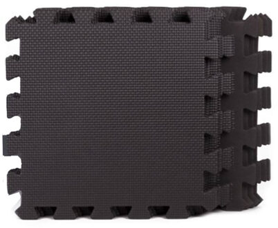 Benson Puzzelmat - zwart - 9x stuks delen - foam - vloertegels - 30 cm - speelmat