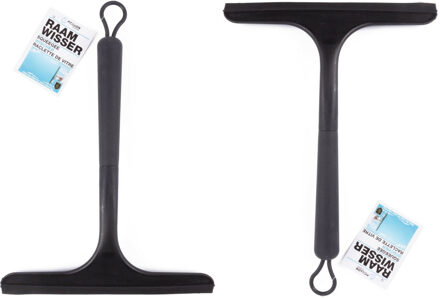 Benson Raamwisser - 2x - kunststof - zwart - met ophang lus - 28 cm - Raamwissers