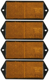 Benson Reflector - 4x - oranje - rechthoek - schroefbevestiging - 100 x 45 mm