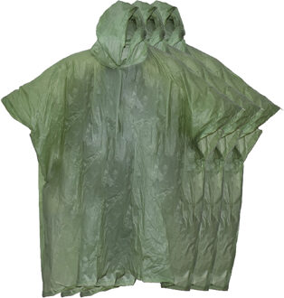 Benson Regenponcho met capuchon - 4x - groen - herbruikbaar - PVC One size