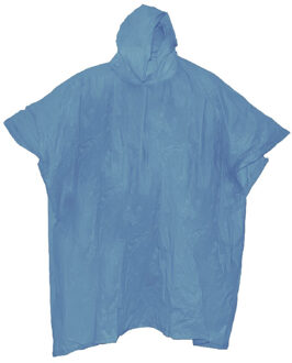 Benson Regenponcho met capuchon - blauw - herbruikbaar - PVC - Regenponcho's