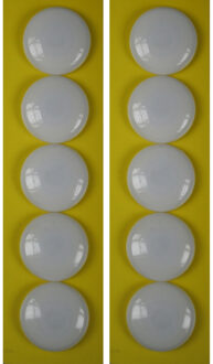 Benson ronde koelkast / whiteboard magneetjes - 10x stuks - wit - Keuken magneten