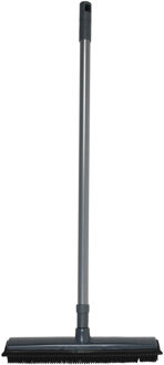 Benson Rubberen bezem - Telescopische steel - 68/120 cm - rubber/metaal - Bezem Grijs