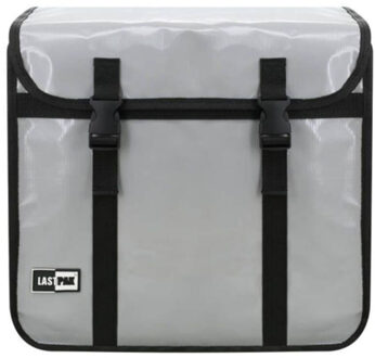 Benson Ruime dubbele fietstas - grijs - 46L - 39 x 35 x 17 cm - PVC - kliksluiting