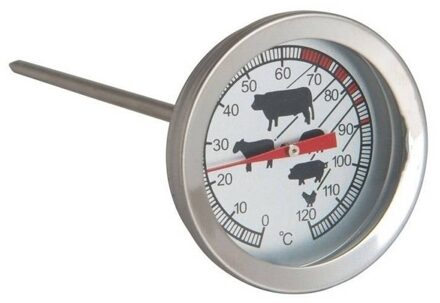 Benson RVS vleesthermometer analog 12 cm - Vleesthermometers Zilverkleurig