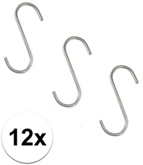 Benson S-haken / ophanghaken - 12x stuks - metaal - ophanghaakjes