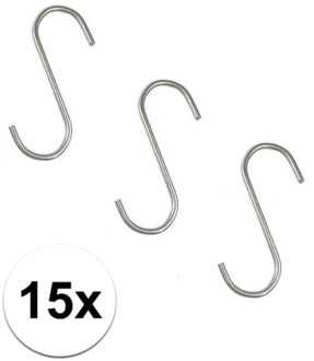 Benson S-haken / ophanghaken - 15x stuks - metaal - ophanghaakjes