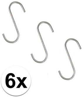 Benson S-haken / ophanghaken - 6x stuks - metaal - ophanghaakjes