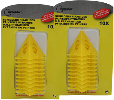 Benson Schilderpiramides - 20x stuks - geel - 5 cm - schilder piramides