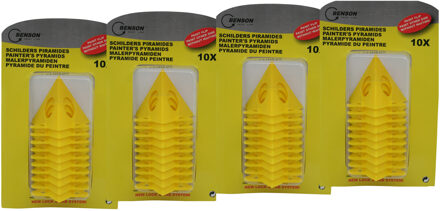 Benson Schilderpiramides - 40x stuks - geel - 5 cm - schilder piramides