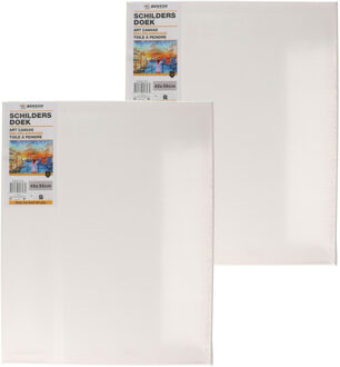 Benson Schildersdoek - 2x - 40 x 50 cm - blanco canvas - katoen - 280 grams