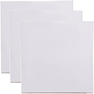 Benson Schildersdoek - 3x - 30 x 30 cm - blanco canvas - katoen - 280 grams