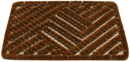Benson Schoenen borstelmat - bruin - 40 x 60 cm - deurmat/schoenenveger