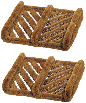 Benson Schoenen borstelmat/schoenenveger - 2x - kokosvezels - 30 x 35 cm