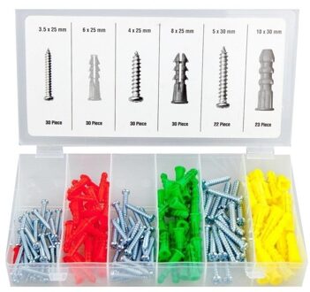 Benson Schroeven en pluggen set - 165-delig - schroevenset - pluggenset