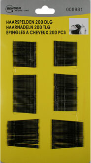 Benson Schuifspeldjes - 200x - zwart - 45 en 55 mm - haarspelden