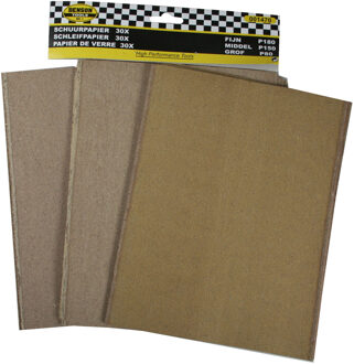 Benson Schuurpapier - 30x - P180 fijn / P150 middel / P80 grof