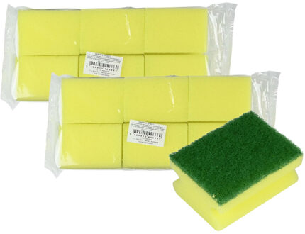 Benson Schuursponsjes - 12x stuks - met nagelbescherming - sterke reiniging