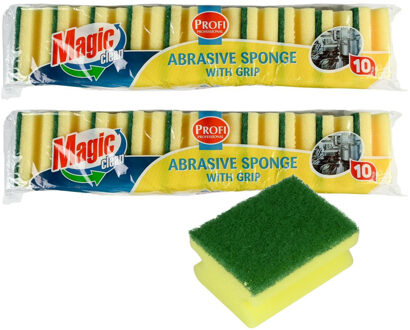 Benson Schuursponsjes - 20x stuks - met nagelbescherming - sterke reiniging