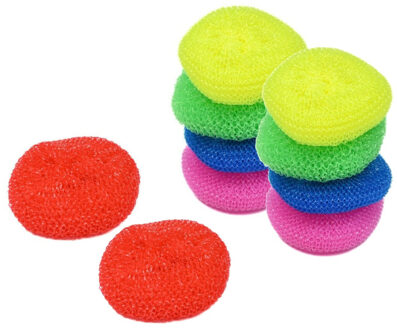 Benson schuursponzen - 10x - grof - groot - polyester - multi - voor pannen en meer