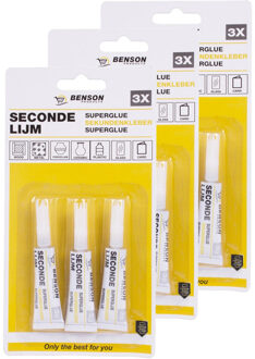 Benson Secondelijm - 9x - 3 gram - alleslijm / superlijm