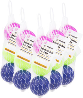 Benson Set van 15x stuks gekleurde premium beachballetjes 6,5 cm