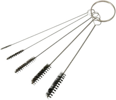 Benson Set van 5 stalen schoonmaak ragers borsteltjes - aan metalen sleutelring - diverse maten