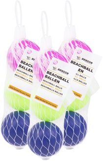 Benson Set van 9x stuks gekleurde premium beachballetjes 6,5 cm
