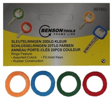 Benson Sleutel ringen gekleurd 30 stuks. - Sleutelhangers