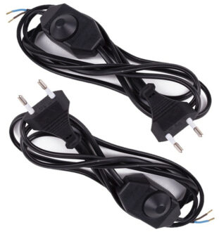 Benson Snoer met dimmer en stekker - 2x - zwart - 2 m - snoerdimmer