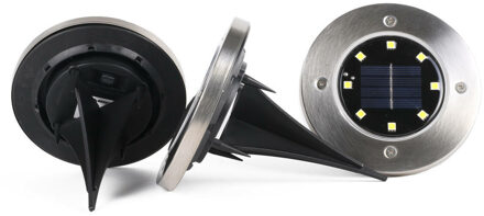 Benson Solar buitenlamp - 3x - LED - 12 cm - tuinpad verlichting - IP44 - solar