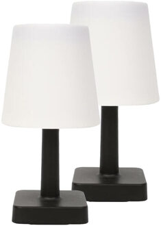 Benson Solar tafellamp LED - 2x - wit - 23 cm - IP44 - buiten - waterdicht tuinverlichting
