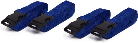Benson Spanbanden set - 4x - blauw - polyester - 2,5 m - klik systeem