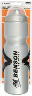 Benson Sport Bidon - met fietshouder - 750 ml - grijs - kunststof