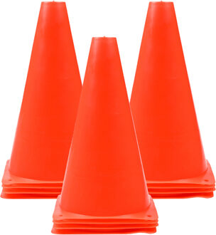 Benson Sport/voetbal training pionnen - 12x - oranje - PE kunststof - 13 x 23 cm