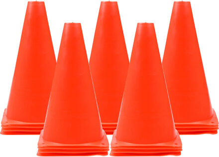 Benson Sport/voetbal training pionnen - 20x - oranje - PE kunststof - 13 x 23 cm