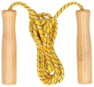 Benson Springtouw - geel - houten handvatten - 236 cm - buitenspeelgoed