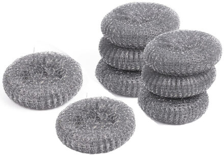 Benson Staalwol schuursponzen - 12x - grof - groot - grijs - voor pannen en meer