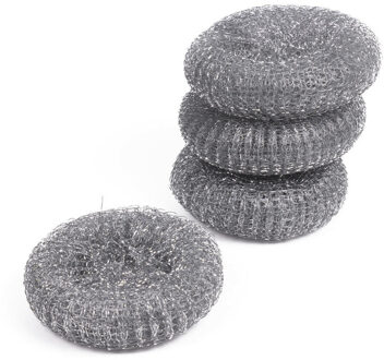 Benson Staalwol schuursponzen - 4x - grof - groot - grijs - voor pannen en meer