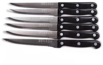 Benson Steakmessen set 6dlg Zwart