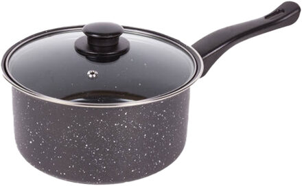 Benson Steel/Sauspan - Grijs marble - Dia 20 cm - handvat kunststof