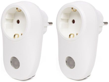 Benson Stekker met lichtsensor - 4x stuks - wit - Stekkerlamp - Stopcontact